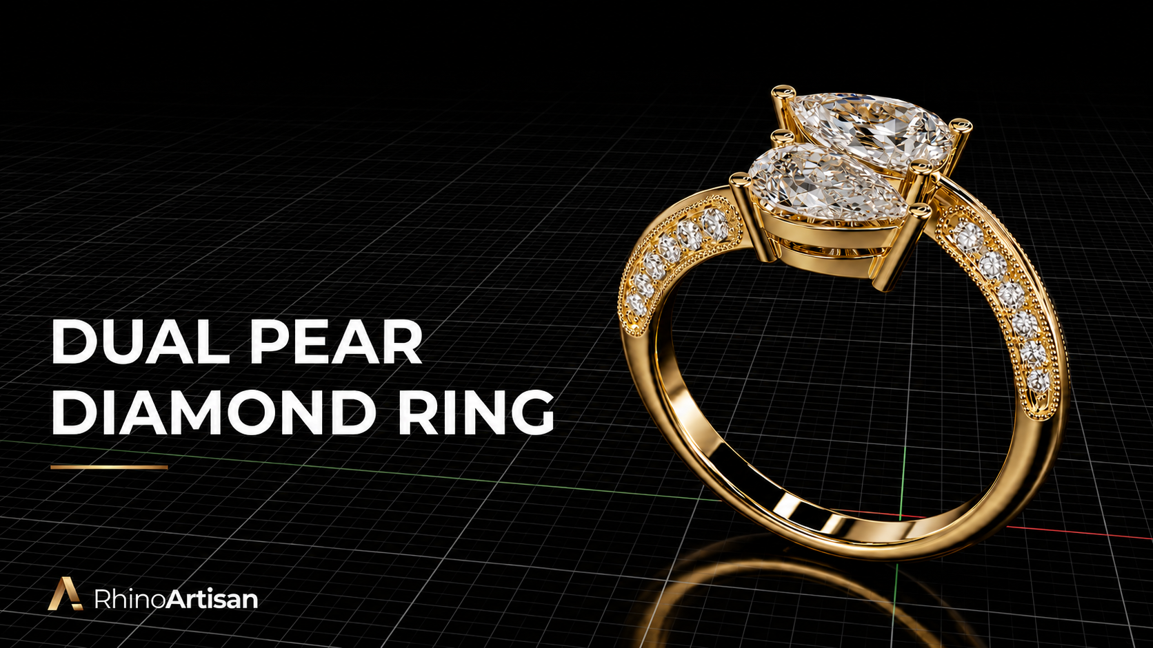 How to Design a Dual Pear Diamond Ring in Rhino