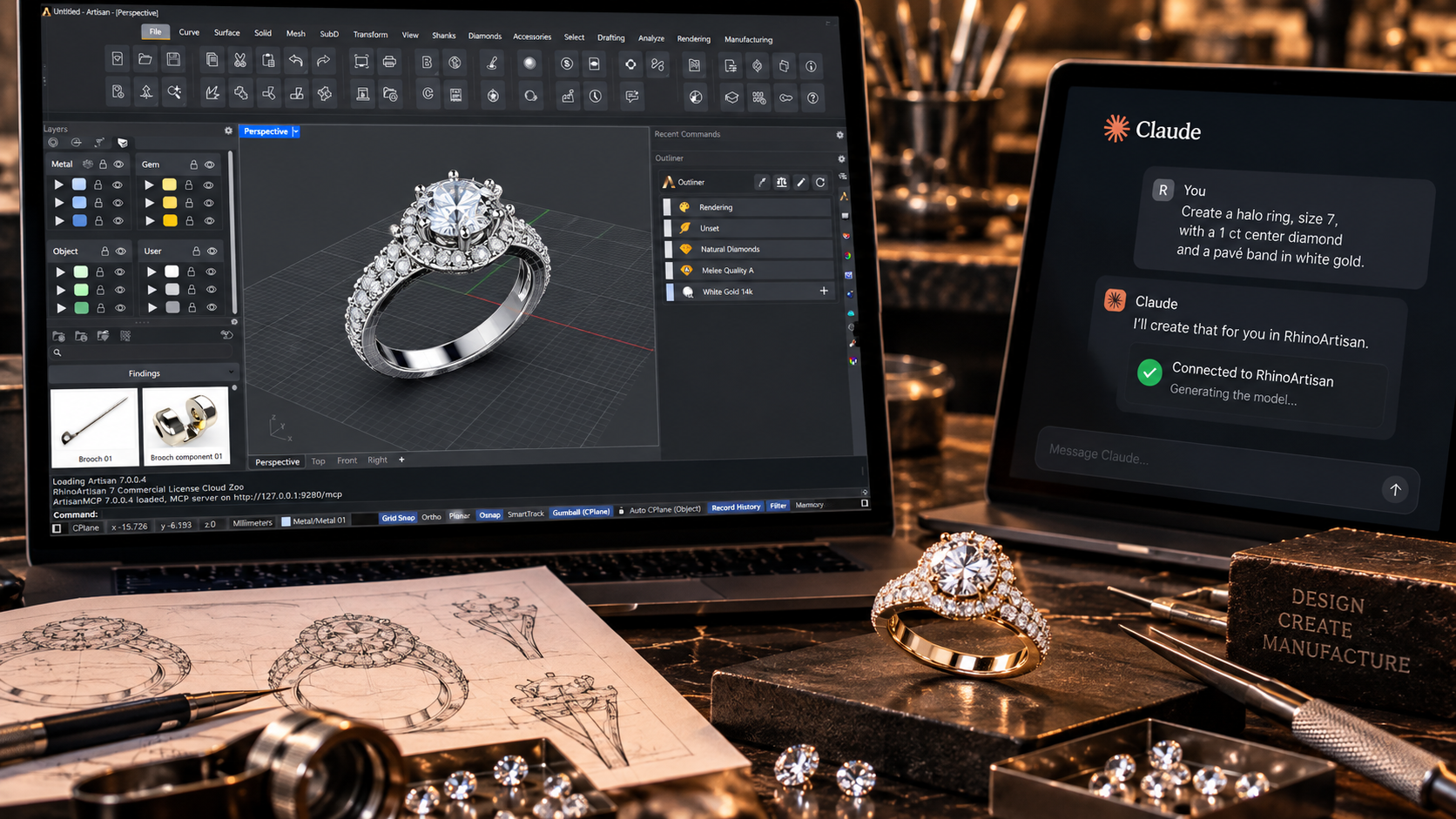 Claude Can Now Design Inside RhinoArtisan